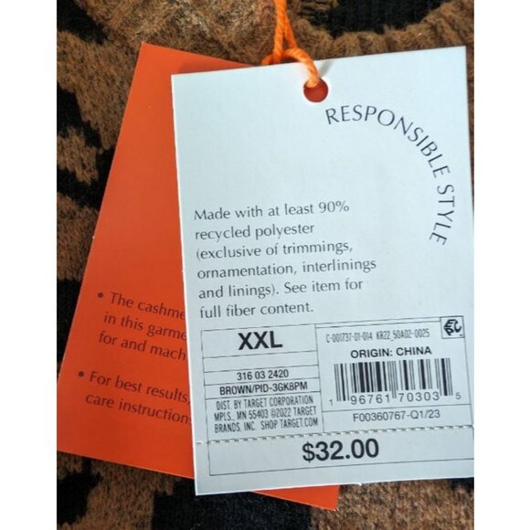 Knox Rose Women's V-Neck Pullover Sweater Camel Brown Size XXL - Picture 6 of 7